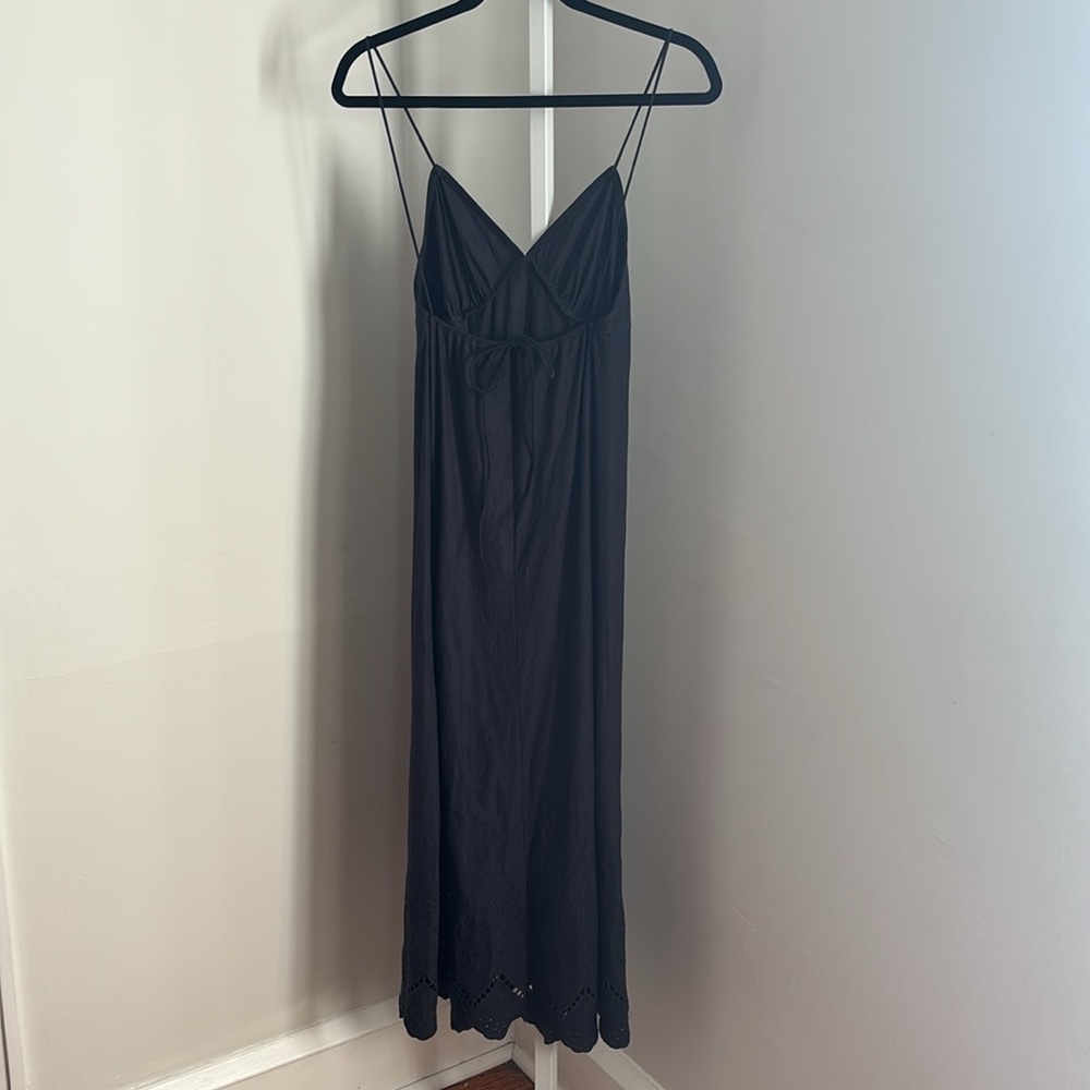 ZARA Embroidered Spaghetti Strap Midi Dress Women’s Size Small - Picture 6 of 11